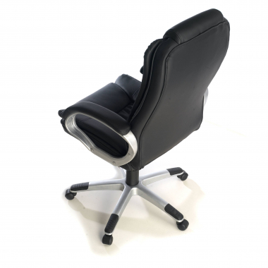 sillon de oficina negro baviera piel sintetica brazos tapizados 6