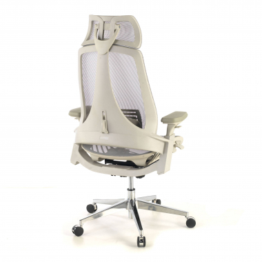 silla ergonomica blanco gris thunder malla brazos regulables 3d soporte lumbar reposacabezas 7