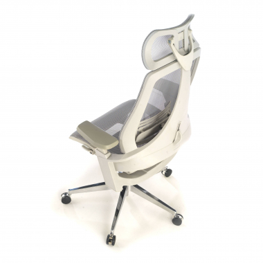 silla ergonomica blanco gris thunder malla brazos regulables 3d soporte lumbar reposacabezas 10