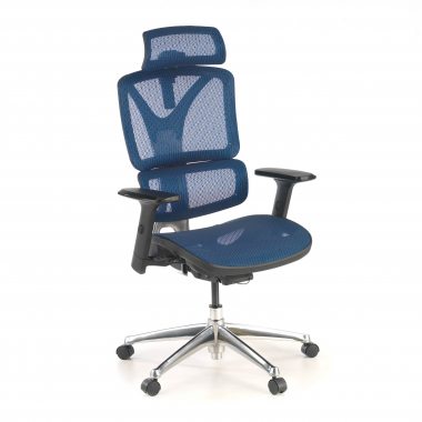 silla ergonomica azul focus malla brazos regulables 3d soporte lumbar 1