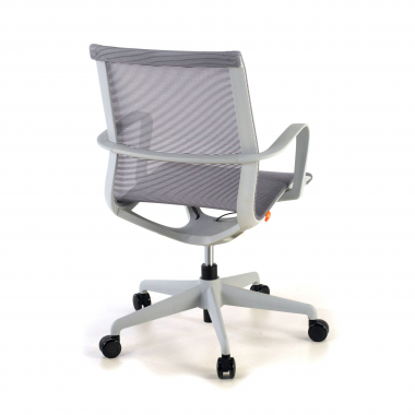 silla oficina de diseno blanco gris estructura negra malla brazos fijos 8