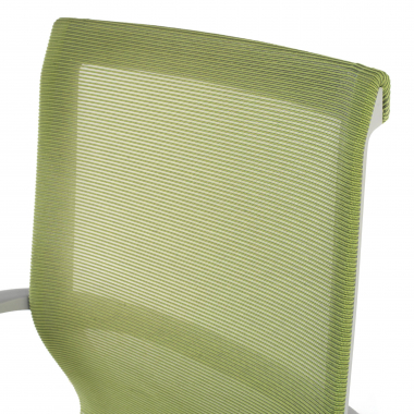 silla oficina de diseno blanco verde estructura negra malla brazos fijos 8