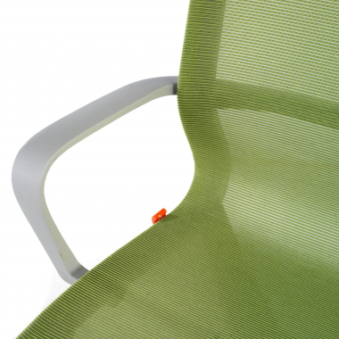 silla oficina de diseno blanco verde estructura negra malla brazos fijos 5