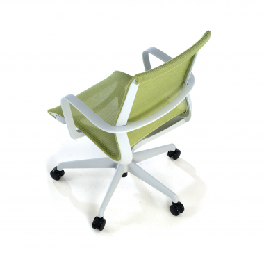 silla oficina de diseno blanco verde estructura negra malla brazos fijos 6