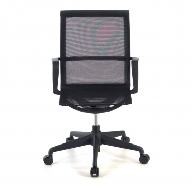 silla de oficina negro estructura blanca malla brazos fijos 5
