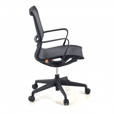 silla de oficina negro estructura blanca malla brazos fijos 3