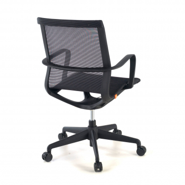 silla de oficina negro estructura blanca malla brazos fijos 4