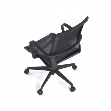 silla de oficina negro estructura blanca malla brazos fijos 7