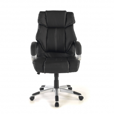 sillon de oficina negro alaska piel sintetica brazos tapizados 3