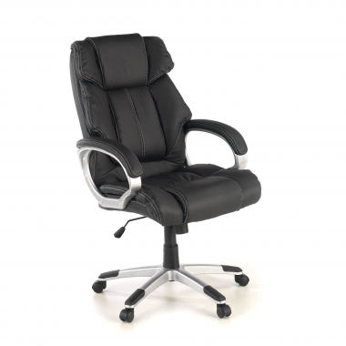 sillon de oficina negro alaska piel sintetica brazos tapizados 1