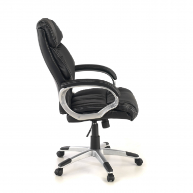 sillon de oficina negro alaska piel sintetica brazos tapizados 7