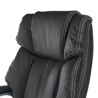 sillon de oficina negro alaska piel sintetica brazos tapizados 4