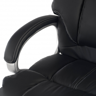 sillon de oficina negro alaska piel sintetica brazos tapizados 5