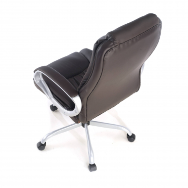sillon de oficina marron baltimore piel sintetica brazos tapizados 10