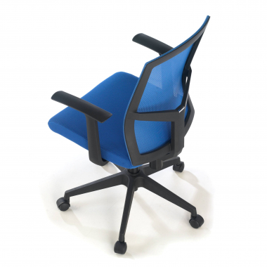 silla giratoria azul silla de escritorio malla brazos fijos soporte lumbar 8