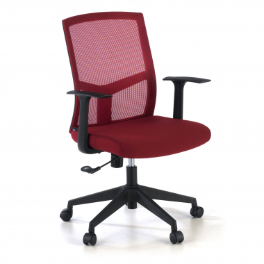 silla giratoria rojo silla de escritorio malla brazos fijos soporte lumbar 1
