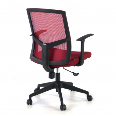 silla giratoria rojo silla de escritorio malla brazos fijos soporte lumbar 6