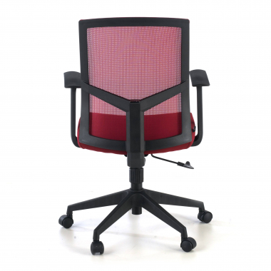 silla giratoria rojo silla de escritorio malla brazos fijos soporte lumbar 5