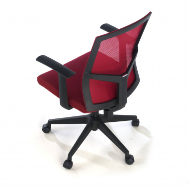 silla giratoria rojo silla de escritorio malla brazos fijos soporte lumbar 8