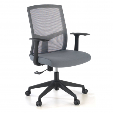 silla giratoria gris silla de escritorio malla brazos fijos soporte lumbar 1