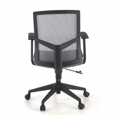 silla giratoria gris silla de escritorio malla brazos fijos soporte lumbar 5