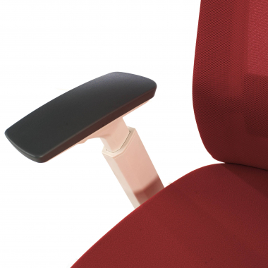 silla ergonomica blanco rojo estructura blanca tela brazos regulables 3d 5
