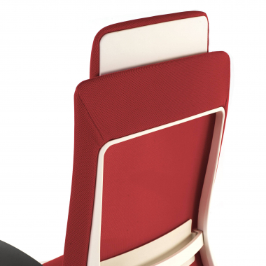 silla ergonomica blanco rojo estructura blanca tela brazos regulables 3d 10