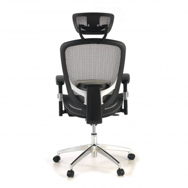 silla de oficina gris flex malla brazos moviles soporte lumbar reposacabezas 6