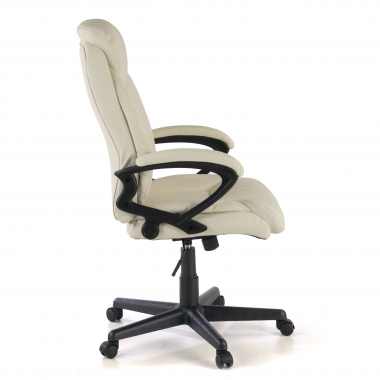 sillon de oficina blanco denis piel sintetica brazos tapizados 3
