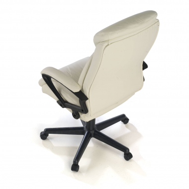 sillon de oficina blanco denis piel sintetica brazos tapizados 8