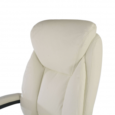 sillon de oficina blanco denis piel sintetica brazos tapizados 6