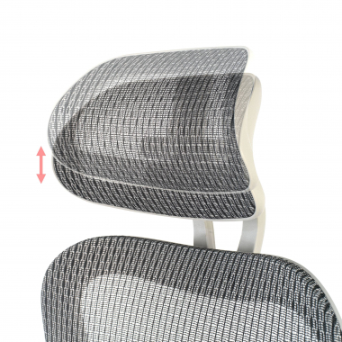silla ergonomica blanco gris estructura blanca malla brazos regulables 3d doble soporte lumbar reposacabezas 10