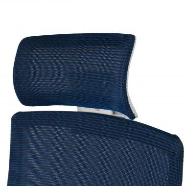 silla de oficina blanco azul boston malla brazos regulables 3d reposacabezas 8