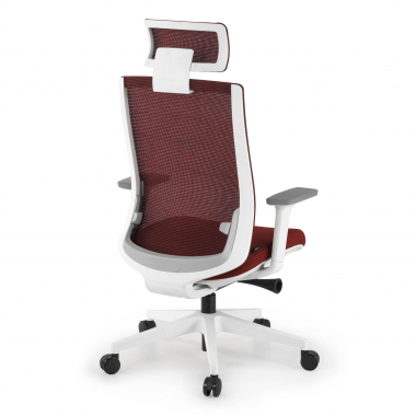 silla de oficina blanco rojo boston malla brazos regulables 3d reposacabezas 8