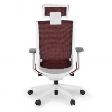 silla de oficina blanco rojo boston malla brazos regulables 3d reposacabezas 7