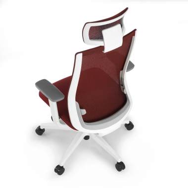 silla de oficina blanco rojo boston malla brazos regulables 3d reposacabezas 9