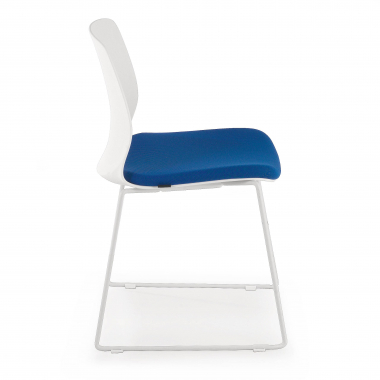 silla confidente azul silla sin brazos tela sin brazos 4