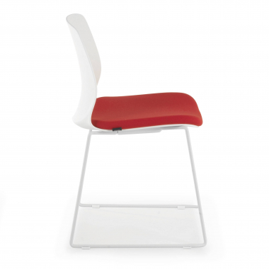 silla confidente rojo silla sin brazos tela sin brazos 3