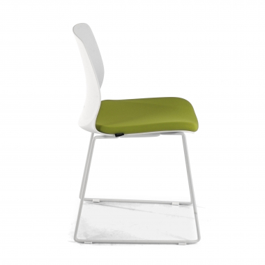 silla confidente verde silla sin brazos tela sin brazos 3