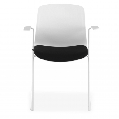 silla confidente blanco negro silla con brazos tela brazos fijos 4