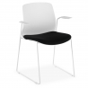 Silla confidente Swing, Cómoda, apilable, asiento tapizado