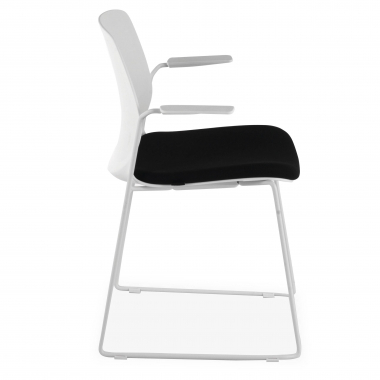silla confidente blanco negro silla con brazos tela brazos fijos 3