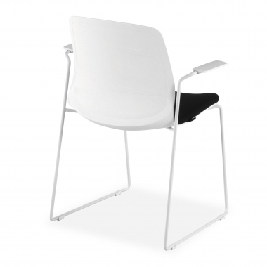 silla confidente blanco negro silla con brazos tela brazos fijos 6
