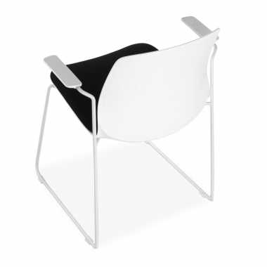 silla confidente blanco negro silla con brazos tela brazos fijos 5