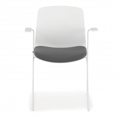 silla confidente blanco gris silla con brazos tela brazos fijos 4
