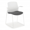 Silla confidente Swing, Cómoda, apilable, asiento tapizado