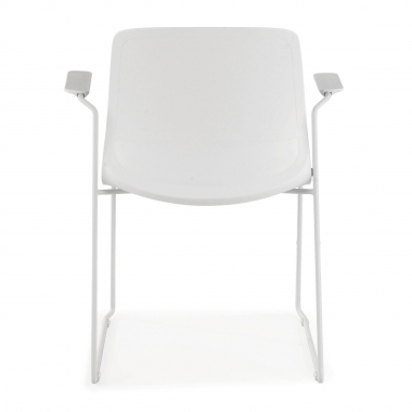 silla confidente blanco gris silla con brazos tela brazos fijos 9