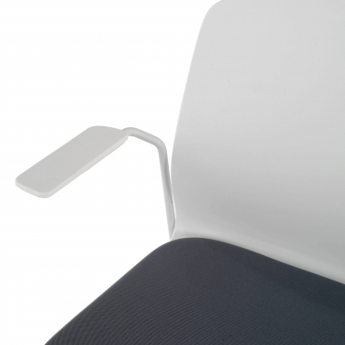 silla confidente blanco gris silla con brazos tela brazos fijos 6