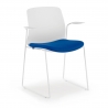 Silla confidente Swing, Cómoda, apilable, asiento tapizado