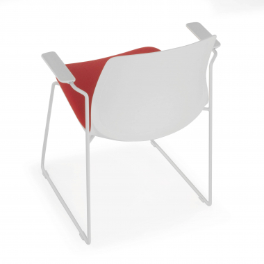 silla confidente blanco rojo silla con brazos tela brazos fijos 6